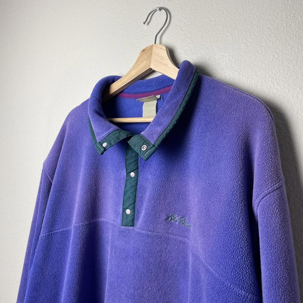 vintage 90s ll bean snap-t fleece pullover